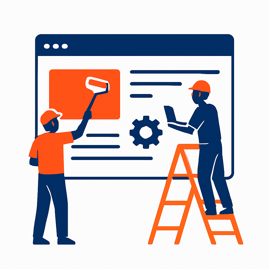 Illustration of website under construction